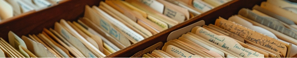 indexing by search engines - showing a drawer full of index cards